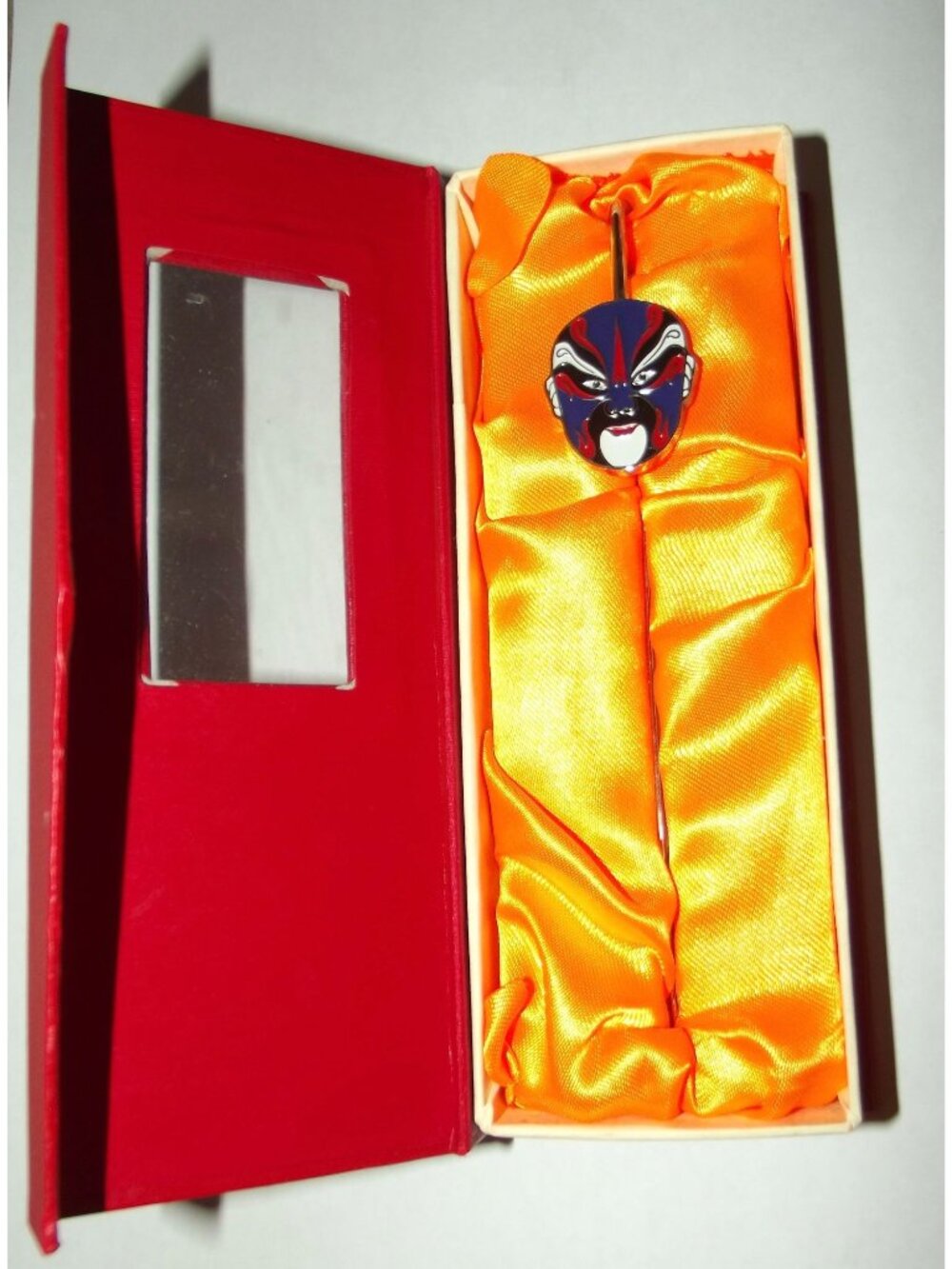 Chinese Opera Mask Bookmark Peking Beijing Metal & Enamel Art Osaka Steakhouse